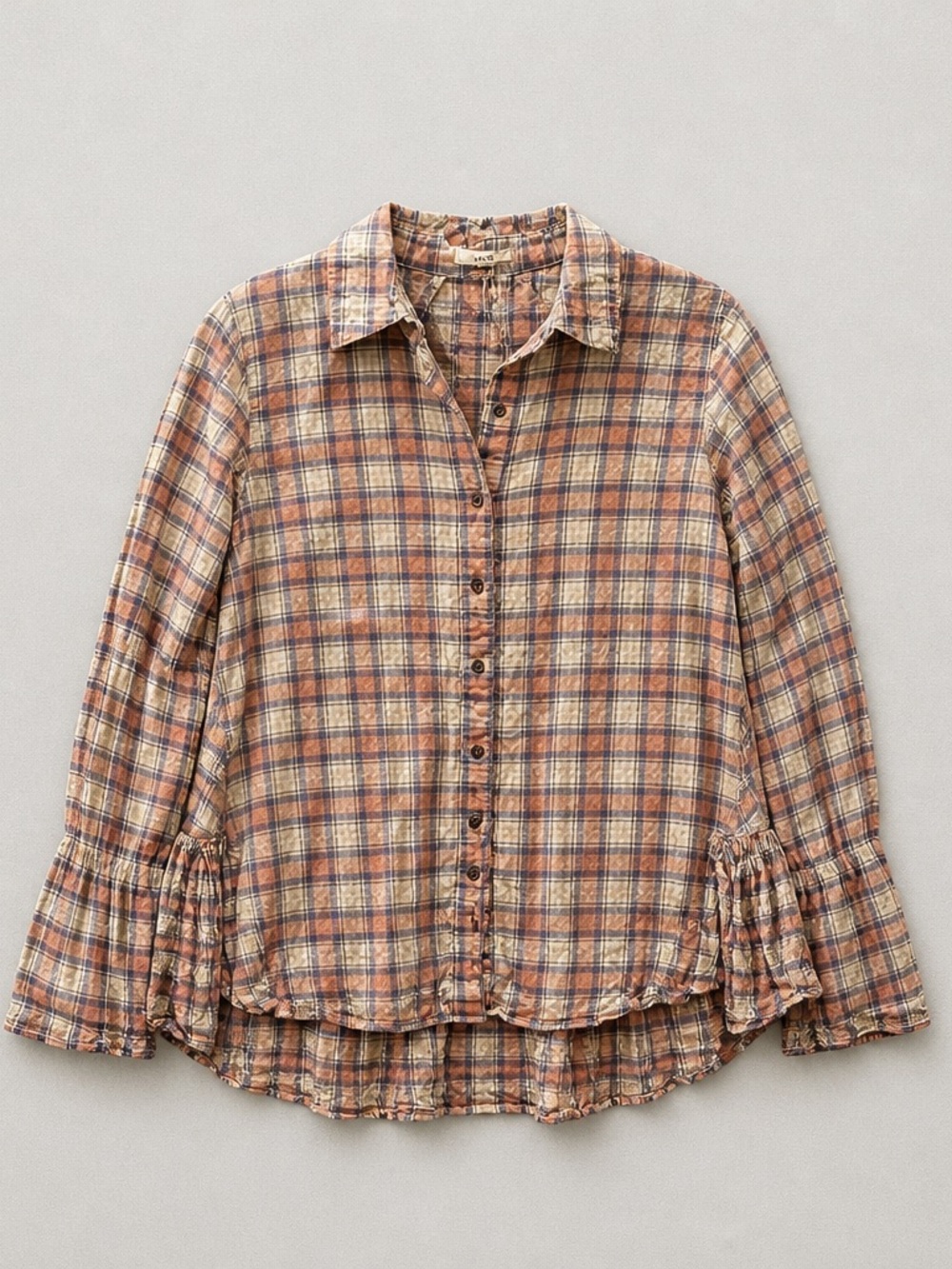 easel Pink, Purple, Cream Plaid Button-Up Shirt